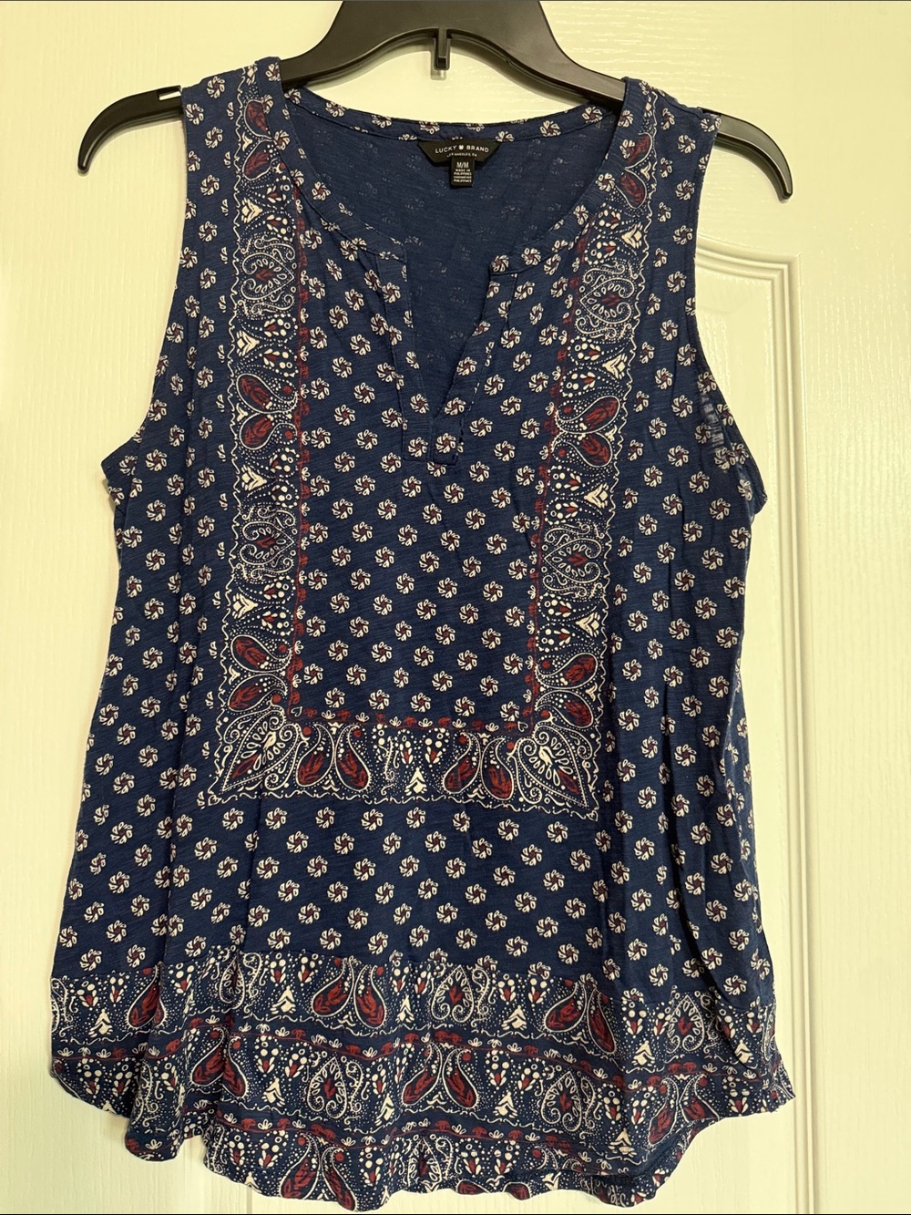 Lucky Brand Navy Paisley-Print Sleeveless Tank